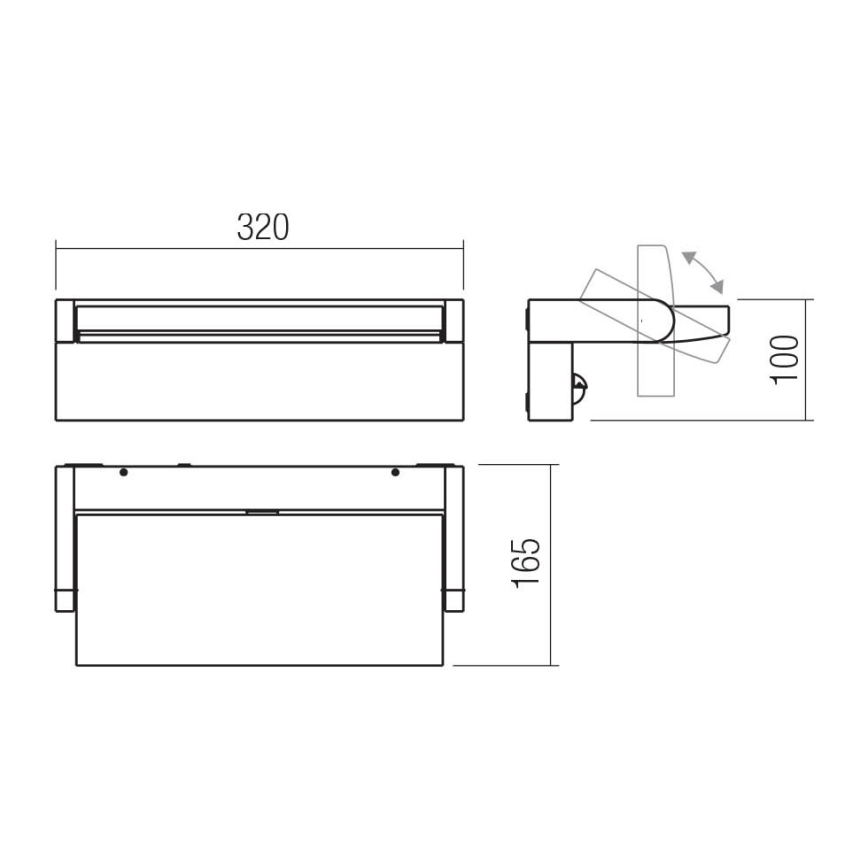 Redo 90715 - LED vanjsko zidno svjetlo FLIP LED/40W/230V 3000/4000/5000K CRI 90 IP54 antracit