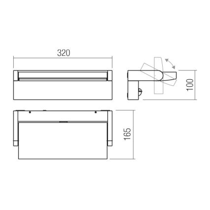 Redo 90716 - LED Vanjsko zidno svjetlo FLIP LED/40W/230V 3000/4000/5000K CRI 90 IP54 smeđa