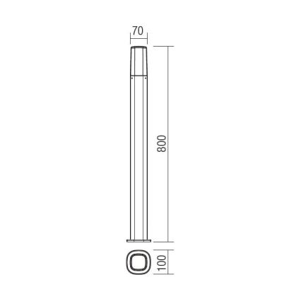 Redo 9078 - Vanjska lampa CRAYON 1xE27/42W/230V IP44