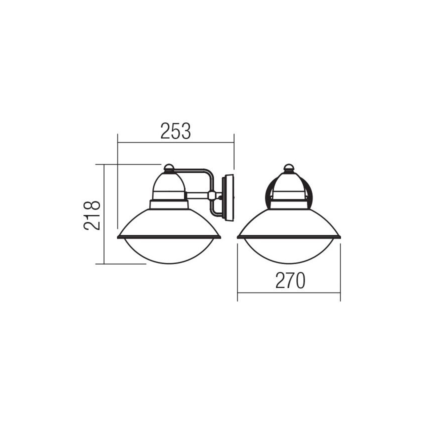 Redo 9095 - Vanjska zidna svjetiljka DANUBIA 1xE27/42W/230V IP44