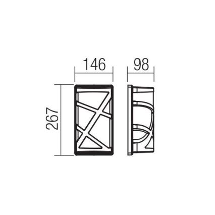 Redo 9097 - Vanjsko zidno svjetlo VORTEX 1xE27/42W/230V IP44 smeđa