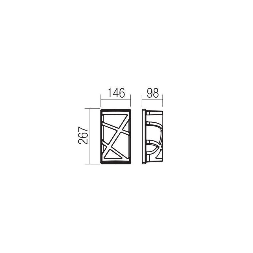 Redo 9097 - Vanjsko zidno svjetlo VORTEX 1xE27/42W/230V IP44 smeđa