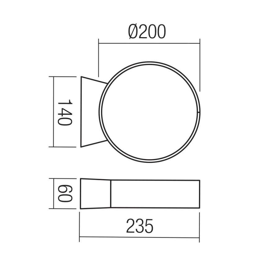 Redo 91063 - ONIRO LED vanjsko zidno svjetlo, 8W, 230V, 3000K, CRI 90, IP65, smeđa