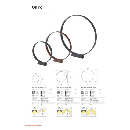 Redo 91067 - LED vanjska svjetiljka ONIRO LED/15W/230V 3000K 49,5 cm CRI 90 IP65 smeđa