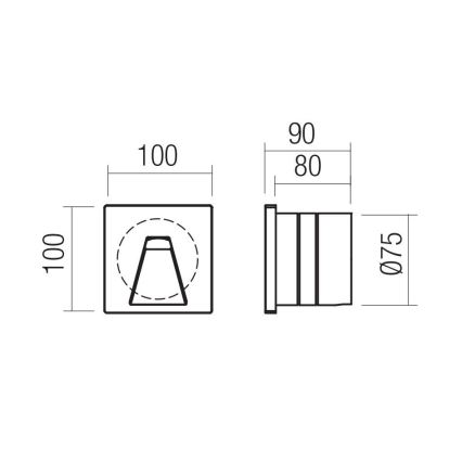 Redo 91195 - LED vanjsko orijentacijsko svjetlo BAST LED/2,5W/230V 3000K CRI 90 IP65 sivo