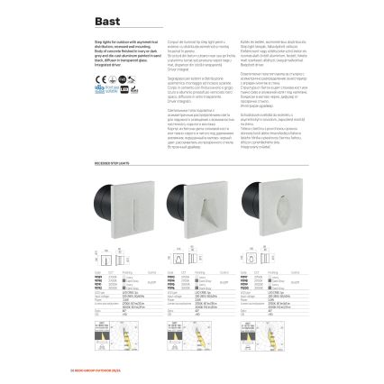 Redo 91196 - LED Vanjska orijentacijska svjetiljka BAST LED/2,5W/230V 3000K CRI 90 IP65 antracit