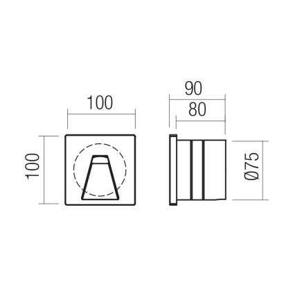 Redo 91196 - LED Vanjska orijentacijska svjetiljka BAST LED/2,5W/230V 3000K CRI 90 IP65 antracit