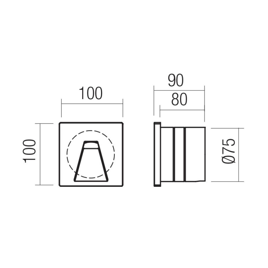 Redo 91196 - LED Vanjska orijentacijska svjetiljka BAST LED/2,5W/230V 3000K CRI 90 IP65 antracit