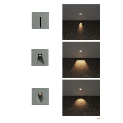 Redo 91199 - LED vanjsko orijentacijsko svjetlo BAST LED/2,5W/230V 3000K CRI 90 IP65 siva