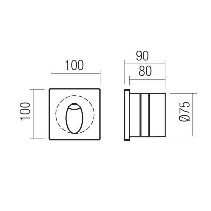 Redo 91200 - LED Vanjsko orijentacijsko svjetlo BAST LED/2,5W/230V 3000K CRI 90 IP65 antracit