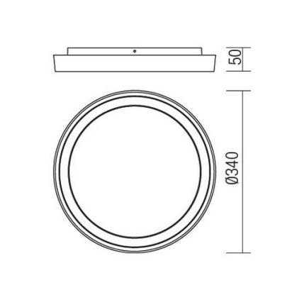 Redo 9184 - BEZEL Vanjska stropna LED svjetiljka, 30 W, 230 V, Ø 34 cm, IP54, antracit