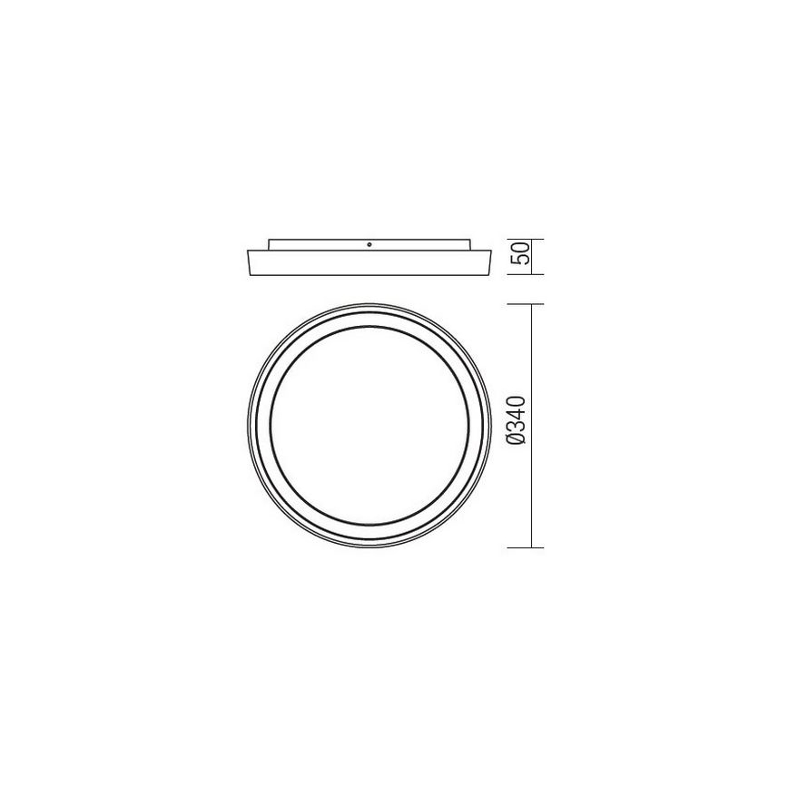 Redo 9184 - BEZEL Vanjska stropna LED svjetiljka, 30 W, 230 V, Ø 34 cm, IP54, antracit
