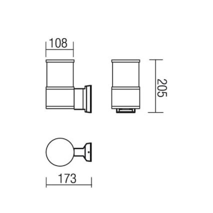 Redo 9326 - Zidna svjetiljka EXTER 1xE27/42W/230V IP54