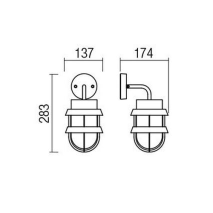 Redo 9498 - Vanjska zidna lampa CLAUT 1xE27/42W/230V IP44 antracit