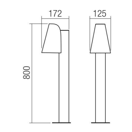 Redo 9532 - Vanjska lampa ALVAR 1xGU10/35W/230V IP44