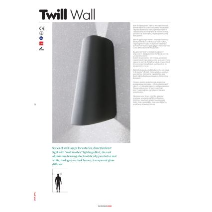 Redo 9536 - LED Vanjsko zidno svjetlo TWILL LED/11W/230V IP65