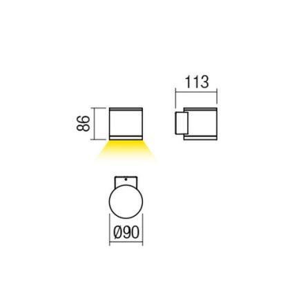 Redo 9596 - LED Vanjsko zidno svjetlo ETA LED/6W/230V 3000K IP54 smeđe