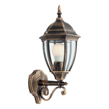 Redo 9604 - Vanjska zidna lampa SEVILLA 1xE27/42W/230V IP44 zlatna/patina
