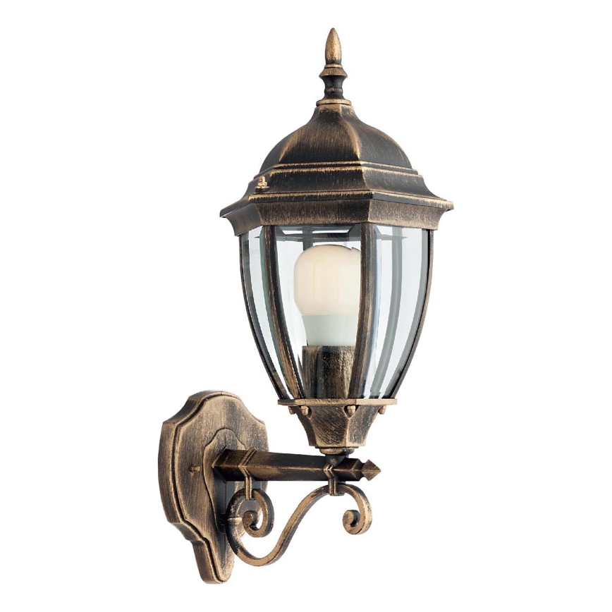 Redo 9604 - Vanjska zidna lampa SEVILLA 1xE27/42W/230V IP44 zlatna/patina
