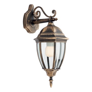 Redo 9605 - Vanjska zidna lampa SEVILLA 1xE27/42W/230V IP44 zlatna/patina