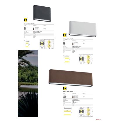 Redo 9622 - LED vanjska zidna svjetiljka KLIPPE LED/13W/230V 3000K IP54 bijela