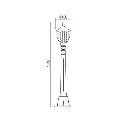 Redo 9634 - Vanjska lampa MATERA 1xE27/42W/230V IP33