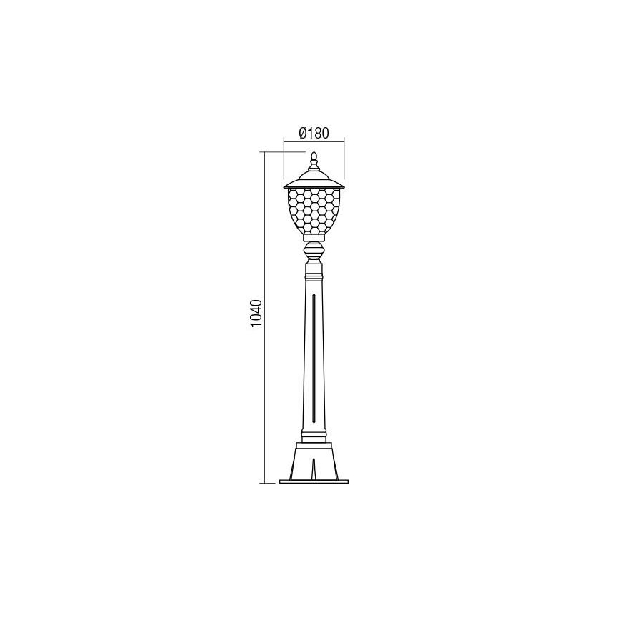 Redo 9634 - Vanjska lampa MATERA 1xE27/42W/230V IP33