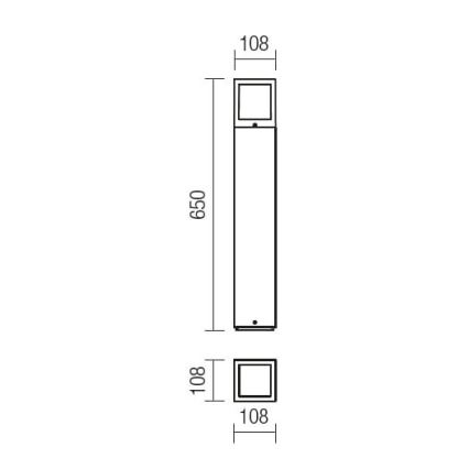 Redo 9644 - Vanjska lampa BRICK 1xE27/23W/230V IP54 siva