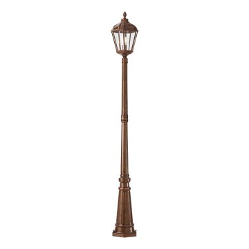 Redo 9662 - Vanjska svjetiljka ESSEN 1xE27/70W/230V 221,5 cm IP44 smeđa/patina