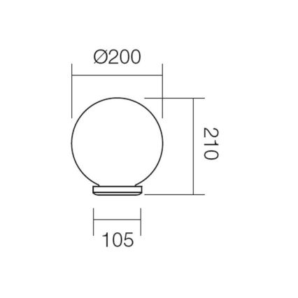 Redo 9761 - Zamjensko sjenilo SFERA pr. 20 cm IP44 bijela