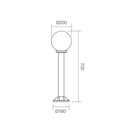 Redo 9768 - Vanjska lampa SFERA 1xE27/28W/230V IP44