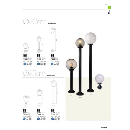 Redo 9769 - Vanjska lampa SFERA 1xE27/28W/230V IP44