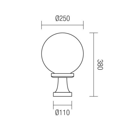 Redo 9774 - Vanjska lampa SFERA 1xE27/42W/230V IP44 25x38 cm smeđa