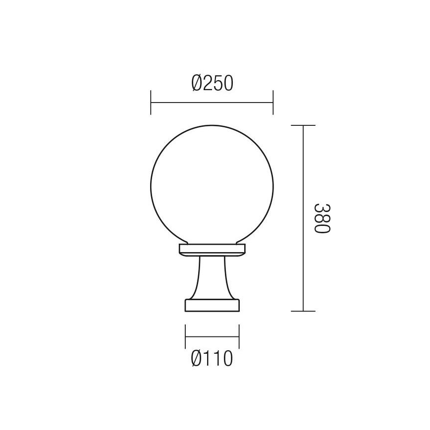 Redo 9774 - Vanjska lampa SFERA 1xE27/42W/230V IP44 25x38 cm smeđa