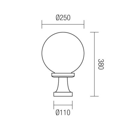 Redo 9775 - Vanjska lampa SFERA 1xE27/42W/230V IP44 25x38cm bijela