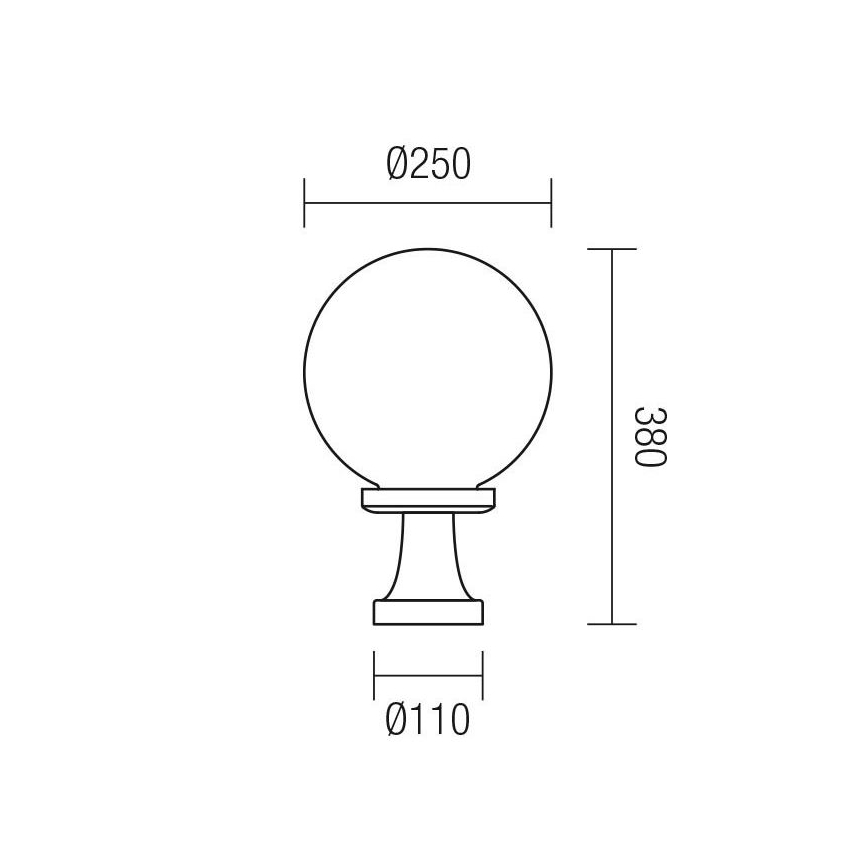 Redo 9775 - Vanjska lampa SFERA 1xE27/42W/230V IP44 25x38cm bijela