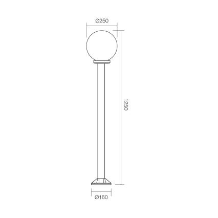 Redo 9776 - Vanjska lampa SFERA 1xE27/42W/230V IP44 25x125 cm smeđa