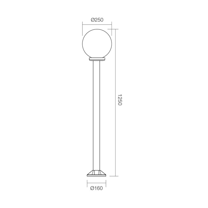 Redo 9776 - Vanjska lampa SFERA 1xE27/42W/230V IP44 25x125 cm smeđa
