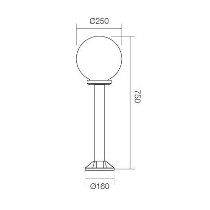 Redo 9779 - Vanjska lampa SFERA 1xE27/42W/230V IP44 25x75 cm smeđa