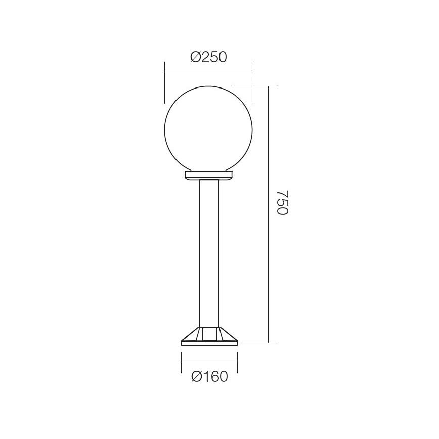 Redo 9779 - Vanjska lampa SFERA 1xE27/42W/230V IP44 25x75 cm smeđa