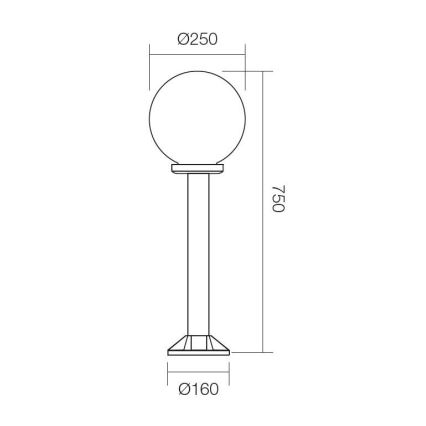 Redo 9780 - Vanjska lampa SFERA 1xE27/42W/230V IP44 25x75 cm bijela