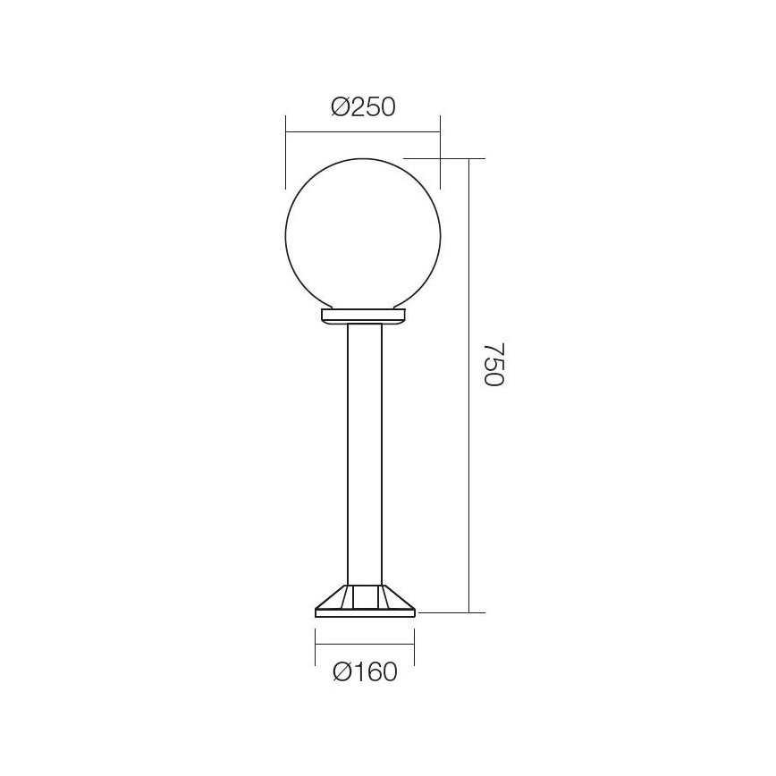 Redo 9780 - Vanjska lampa SFERA 1xE27/42W/230V IP44 25x75 cm bijela