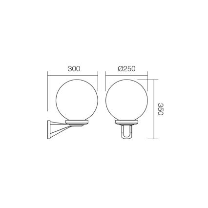 Redo 9789 - Vanjska zidna svjetiljka SFERA 1xE27/42W/230V IP44 bijela