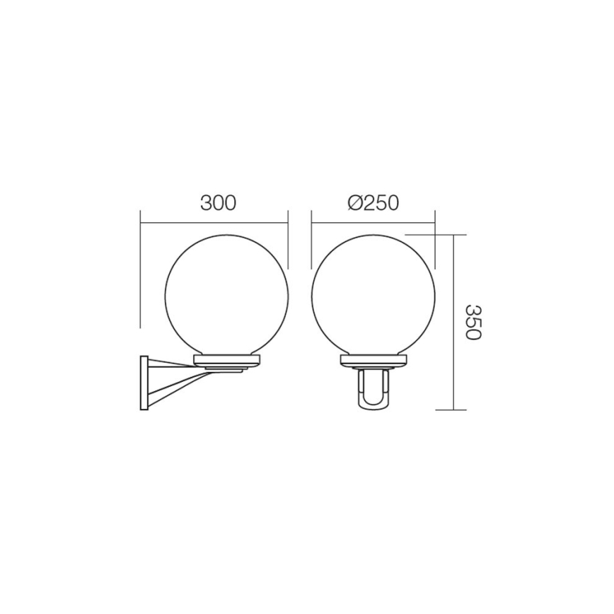 Redo 9789 - Vanjska zidna svjetiljka SFERA 1xE27/42W/230V IP44 bijela