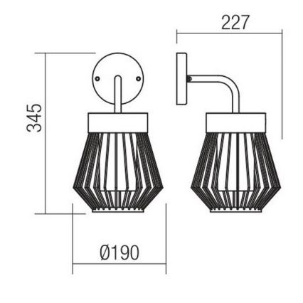 Redo 9843 - Vanjska zidna lampa TITTI 1xE27/42W/230V IP44 antracit