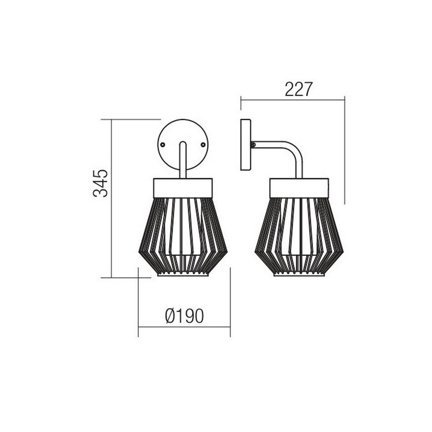 Redo 9843 - Vanjska zidna lampa TITTI 1xE27/42W/230V IP44 antracit