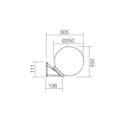 Redo 9873 - Vanjska zidna svjetiljka SFERA 1xE27/42W/230V IP44 bijela