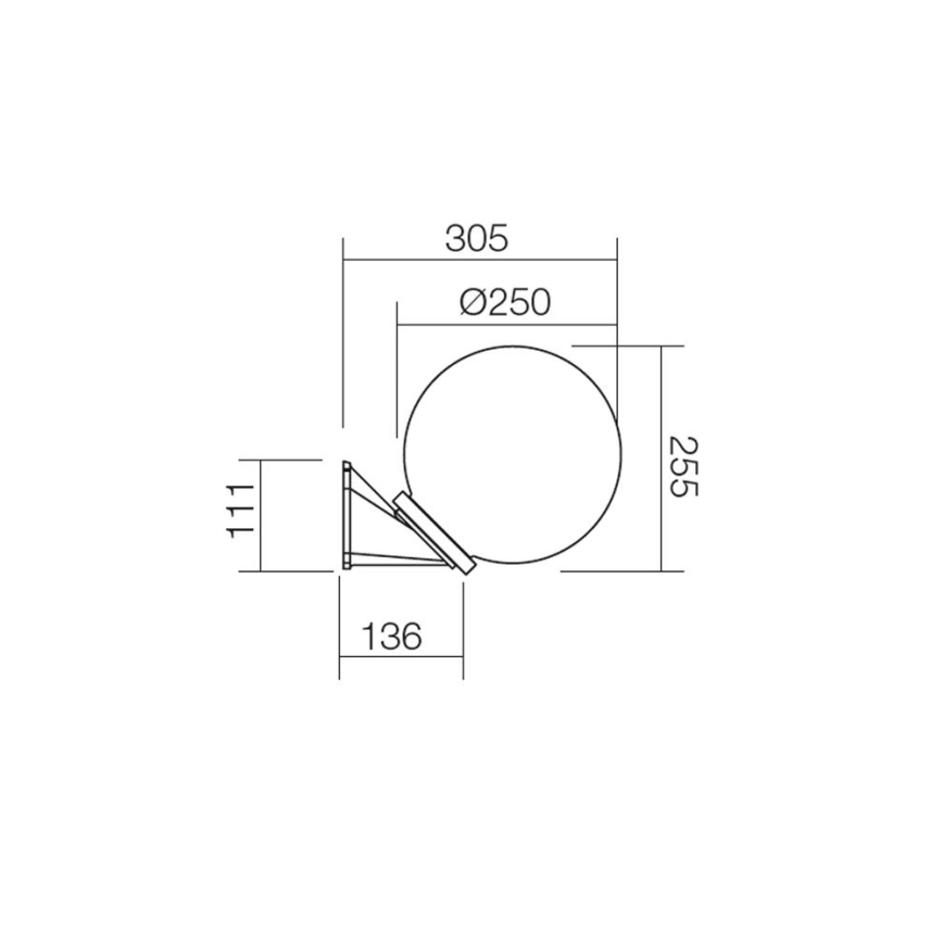 Redo 9873 - Vanjska zidna svjetiljka SFERA 1xE27/42W/230V IP44 bijela