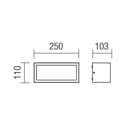 Redo 9896 - Vanjska zidna svjetiljka BRICK 1xE27/23W/230V IP54 siva