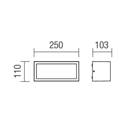 Redo 9898 - Vanjska zidna svjetiljka BRICK 1xE27/23W/230V IP54 siva